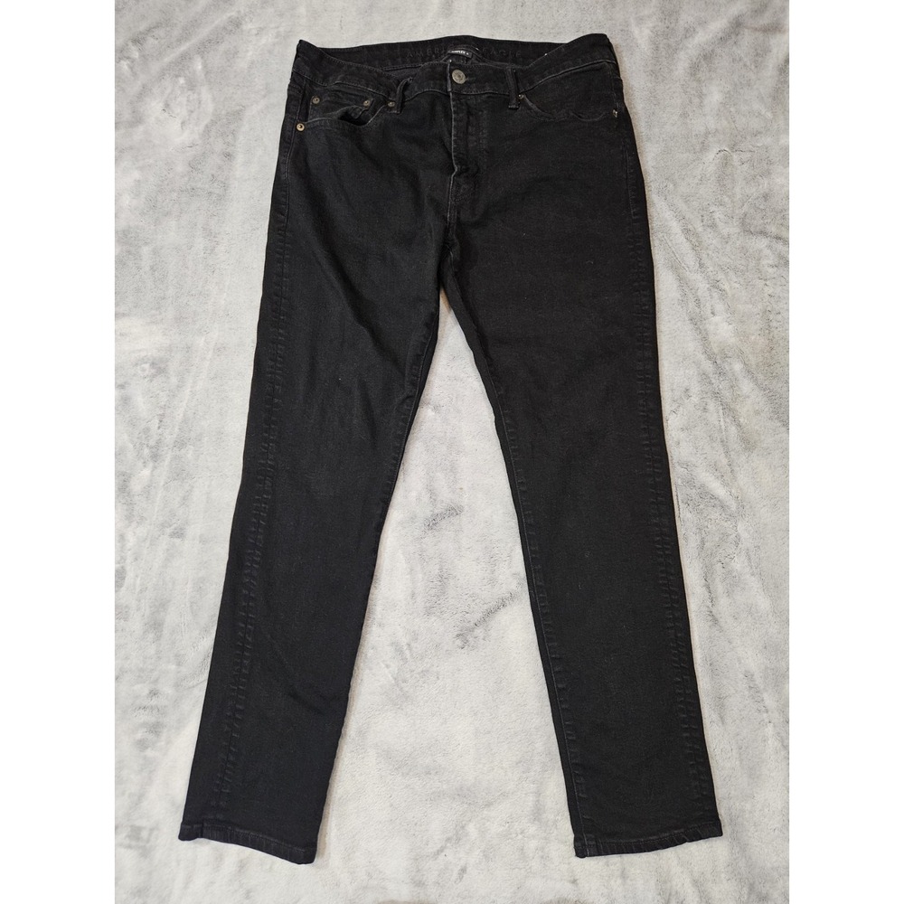 American Eagle Men's Slim Straight Jeans Size 34X28 Black Stretch Airflex+